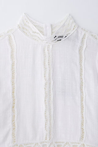 Elegant Lace Trim Blouse