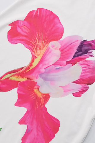 Floral Print Strapless Casual Dress