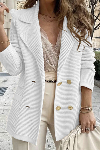 Double-Breasted Textured Blazer