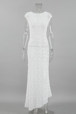 Cap-Sleeve Lace Maxi Dress