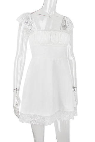 Lace Trimmed Mini Dress