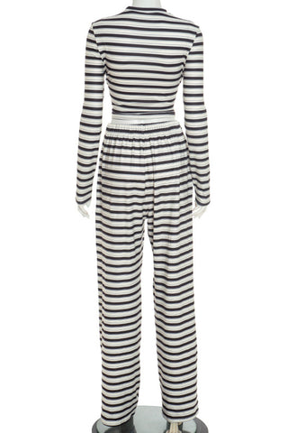 Striped Long Sleeve Pants Set