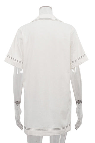 Casual Stitch-Detail Polo Dress