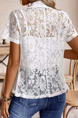 Elegant Lace Short Sleeve Blouse