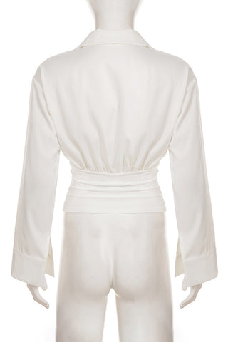 Elegant Collared Long Sleeve Top