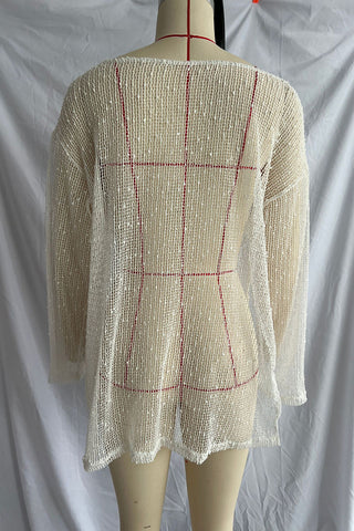 Relaxed Fit Sheer Beach Cover-Up