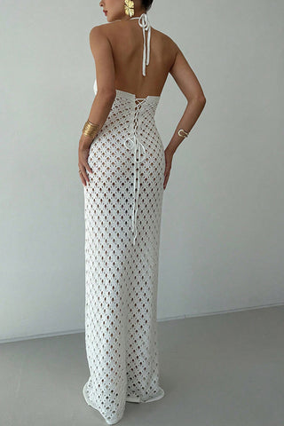 Halter Crochet Maxi Dress