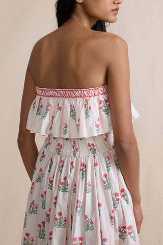 Strapless Tiered Casual Dress