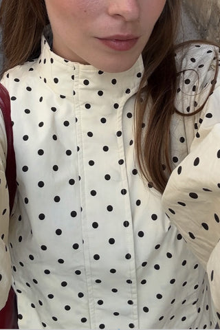 Polka Dot Mock Neck Jacket