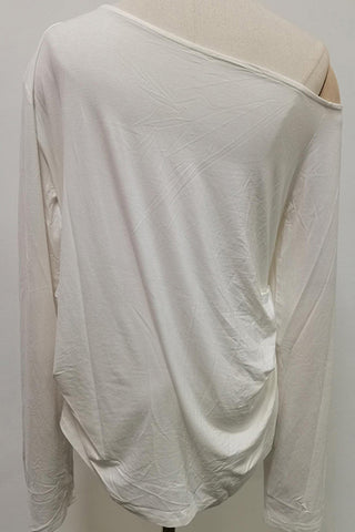 Asymmetric Draped Neckline Blouse