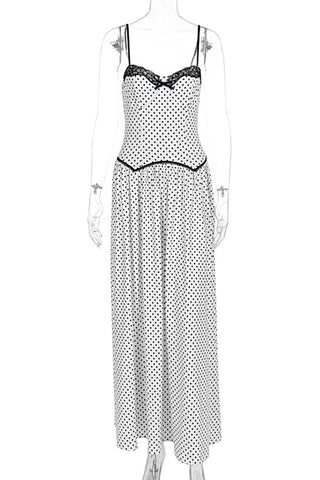 Spaghetti Strap Polka Dot Maxi Dress