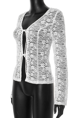 Tie-Front Lace Blouse