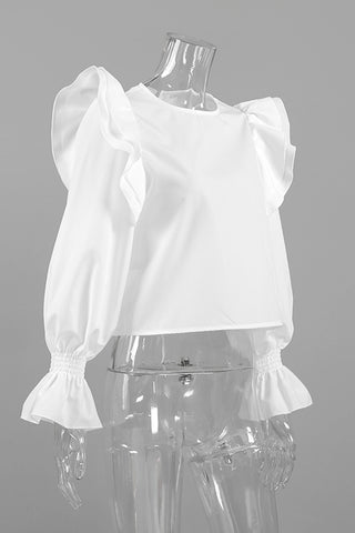 Ruffle-Sleeve Blouse with Elegance