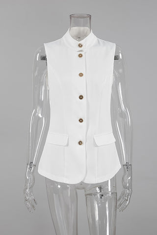 Button-Front Sleeveless Top