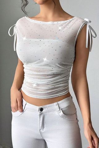 Sparkly Ruched T-Shirt
