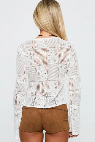 Tie-Front Lace Blouse