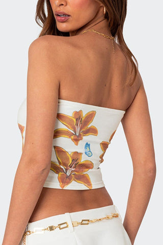 Floral Strapless Tank Top
