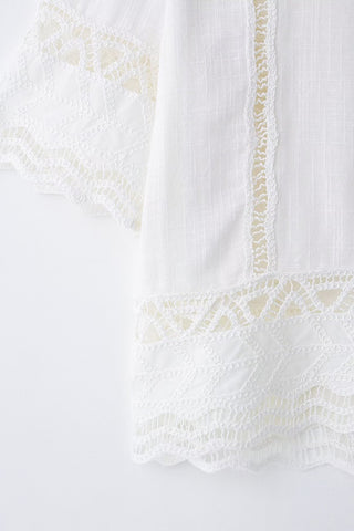 Elegant Lace Trim Blouse