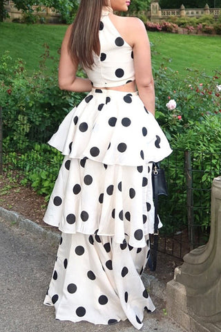 Polka Dot Halter Skirt Set