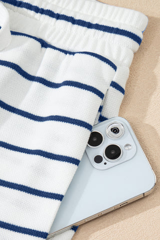 Sleeveless Striped Wide-Leg Set