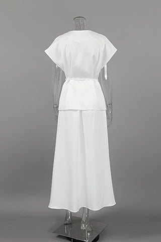 Elegant Buttoned Skirt Set