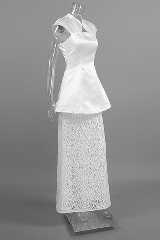 Elegant Skirt Set with Lace Accents
