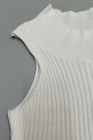 Ribbed Sleeveless Crop Top and Skirt Set