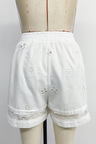 Lace Trim Casual Shorts