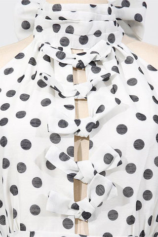 Polka Dot Halter Casual Dress