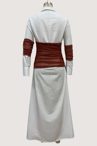 Contrast Waist Shirt Dress