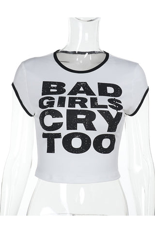 Graphic Slogan Fitted Tee