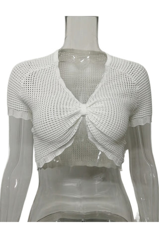 Knotted Front Mesh Tank Top