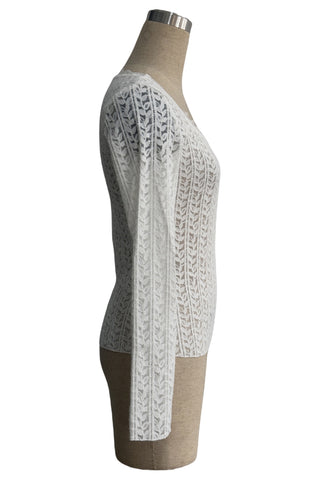 Scalloped Lace Long Sleeve Blouse