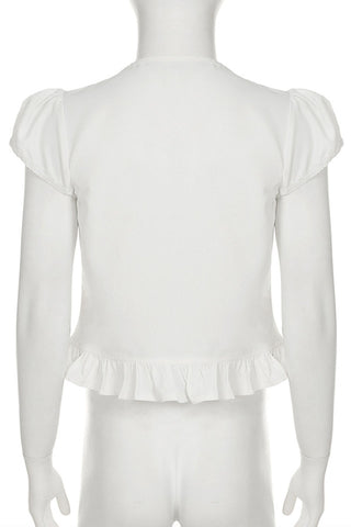 Tie-Front Ruffled Blouse