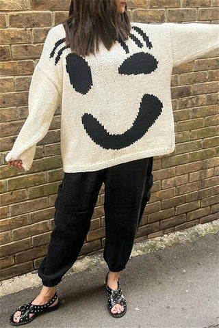 Playful Face Knit Sweater