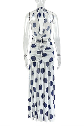 Halter Polka Dot Casual Dress