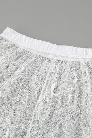 Elegant Sheer Lace Maxi Skirt