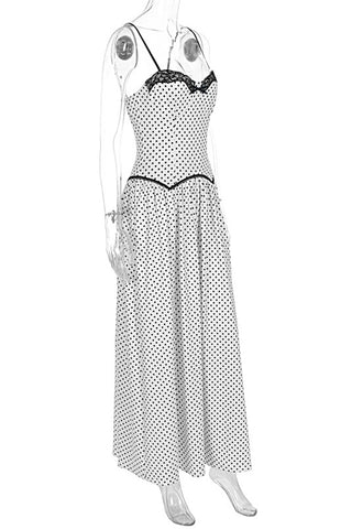 Spaghetti Strap Polka Dot Maxi Dress