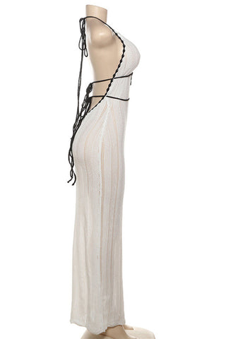 Lace-Up High Neck Sundress