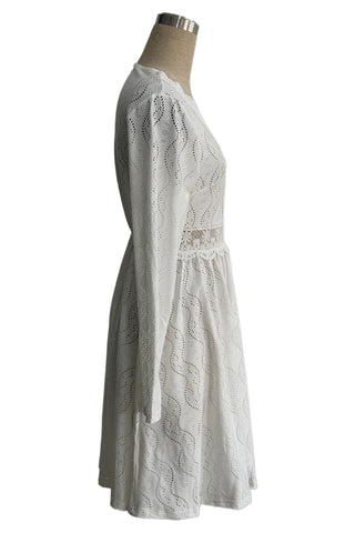 Elegant Eyelet Lace Casual Dress