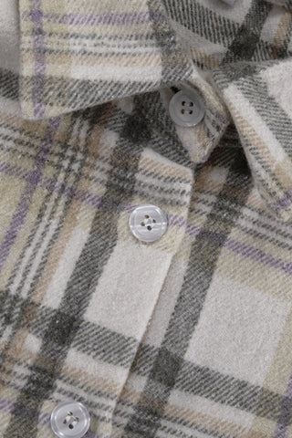 Button-Up Plaid Skirt Set