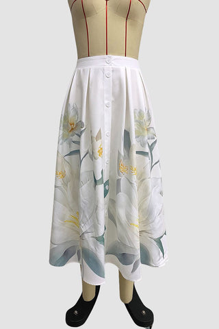 Floral A-Line Maxi Skirt