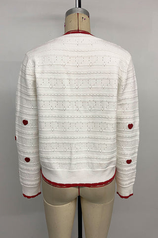 Heart Pattern Button Cardigan