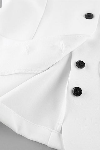 Buttoned Skirt Set Elegance
