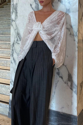 Floral Lace Drape Blouse