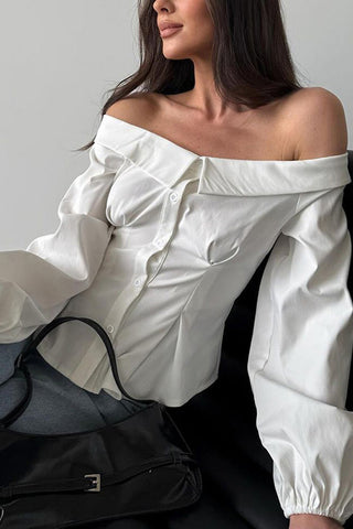 Off-Shoulder Peasant Blouse