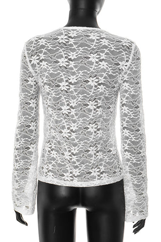 Tie-Front Lace Blouse