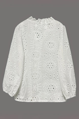 Eyelet Detail Peasant Blouse