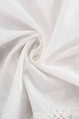 Lace Trim Peplum Short Set