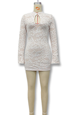 Lace Cutout Mini Dress